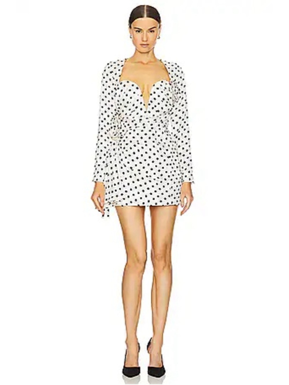 Women's ATOIR White Black Polka Dot Mini Dress XS